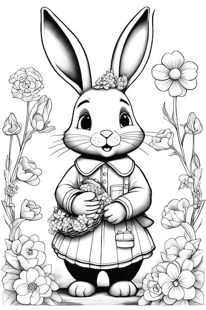 Desenho de coelhinho da pãscoa para colorir desenho de natal para colorir papai noel desenho a lãpis para imprimir foto premium