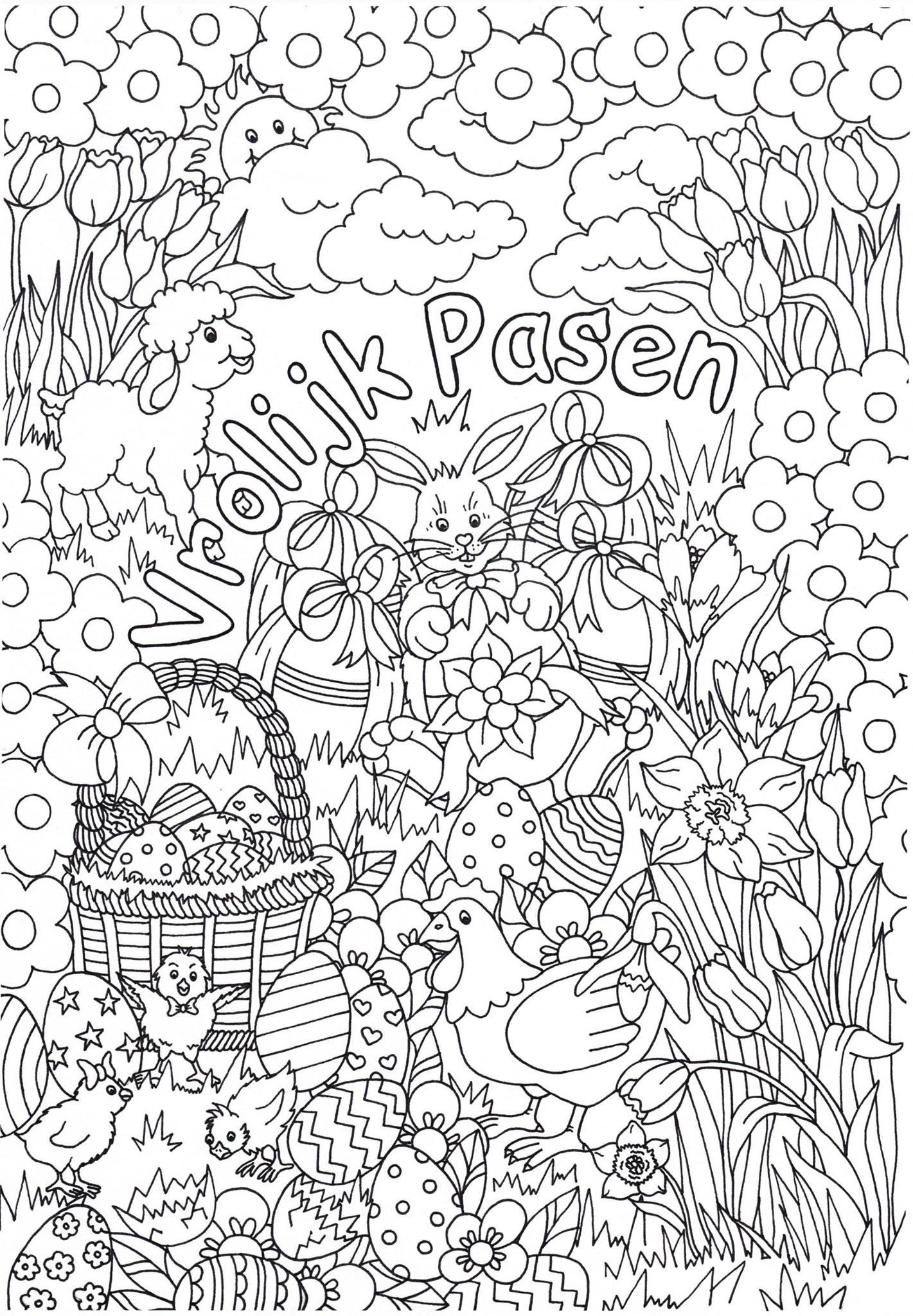 Desenho para colorir feliz pãscoa