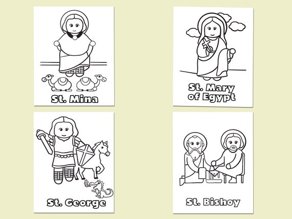 Colecciãn de pãginas para colorear de santos coptos ortodoxos para niãos descarga digital imprima y coloree volãºmen