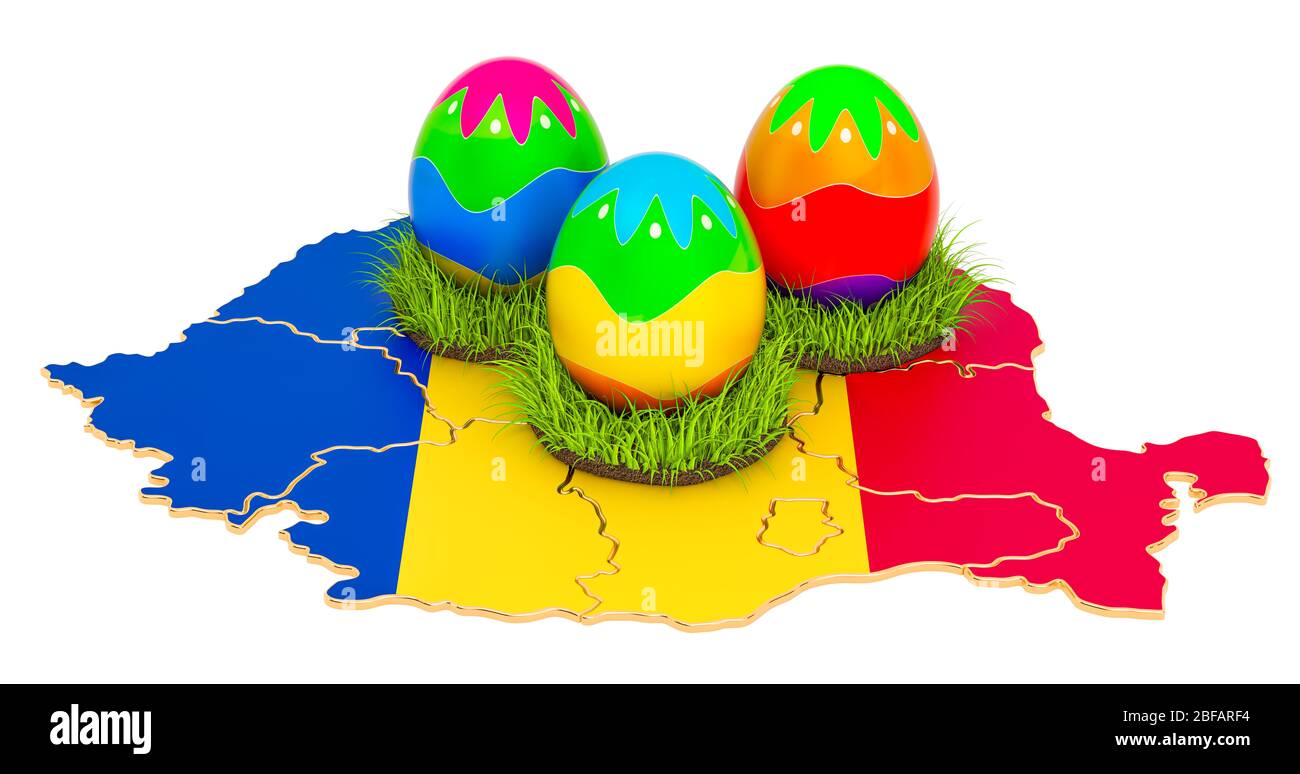 D map illustration romania flag hi