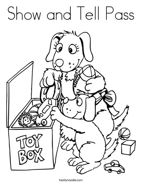 Show and tell pass coloring page