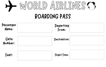 Printable boarding pass coloring sheet by spruced up teacher tpt