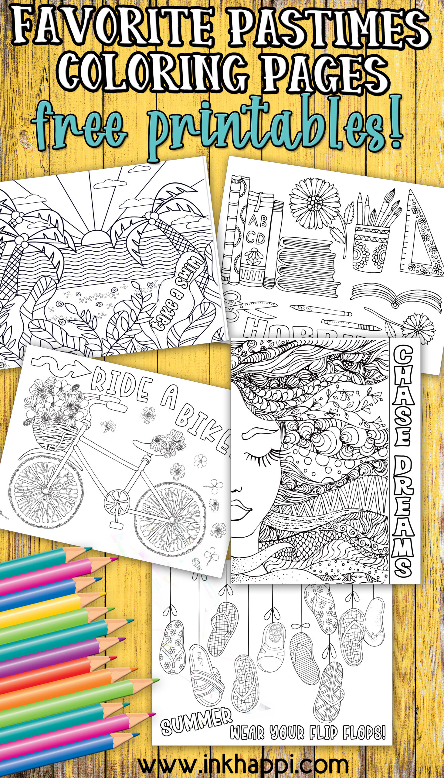 Favorite pastimes coloring pages summer fun