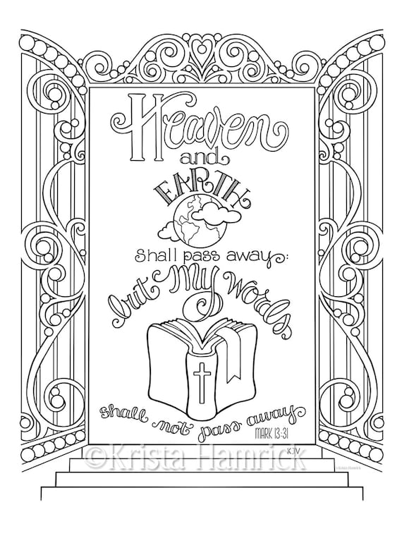 My words shall not pass away coloring page x bible journaling tip