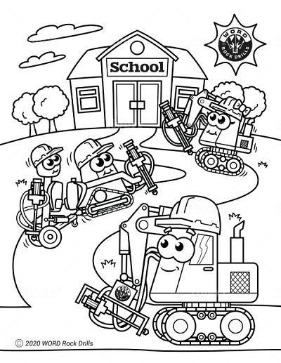 Free rock drill coloring pages to pass the time