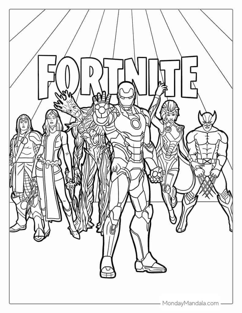 Fortnite coloring pages free pdf printables