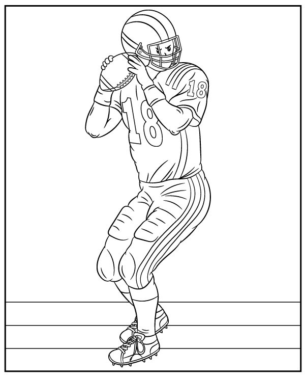 Nfl ball pass coloring page