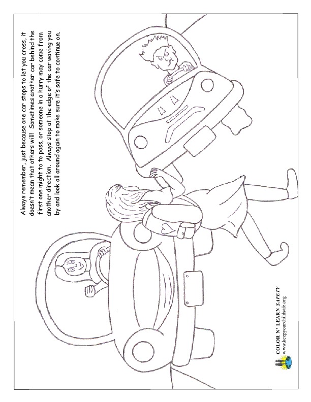 Car safety coloring pages