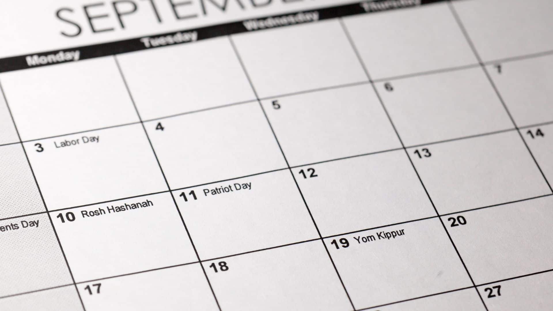 Use this jewish holidays calendar for