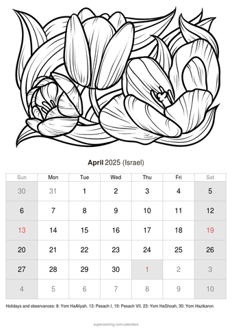 April calendar