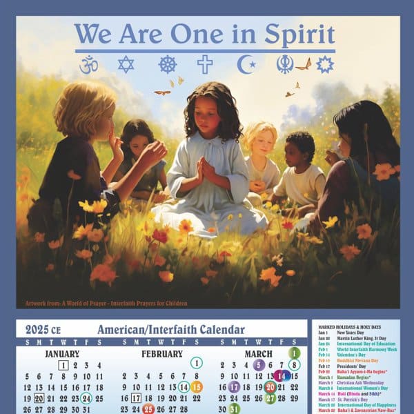 Interfaith wall calendar