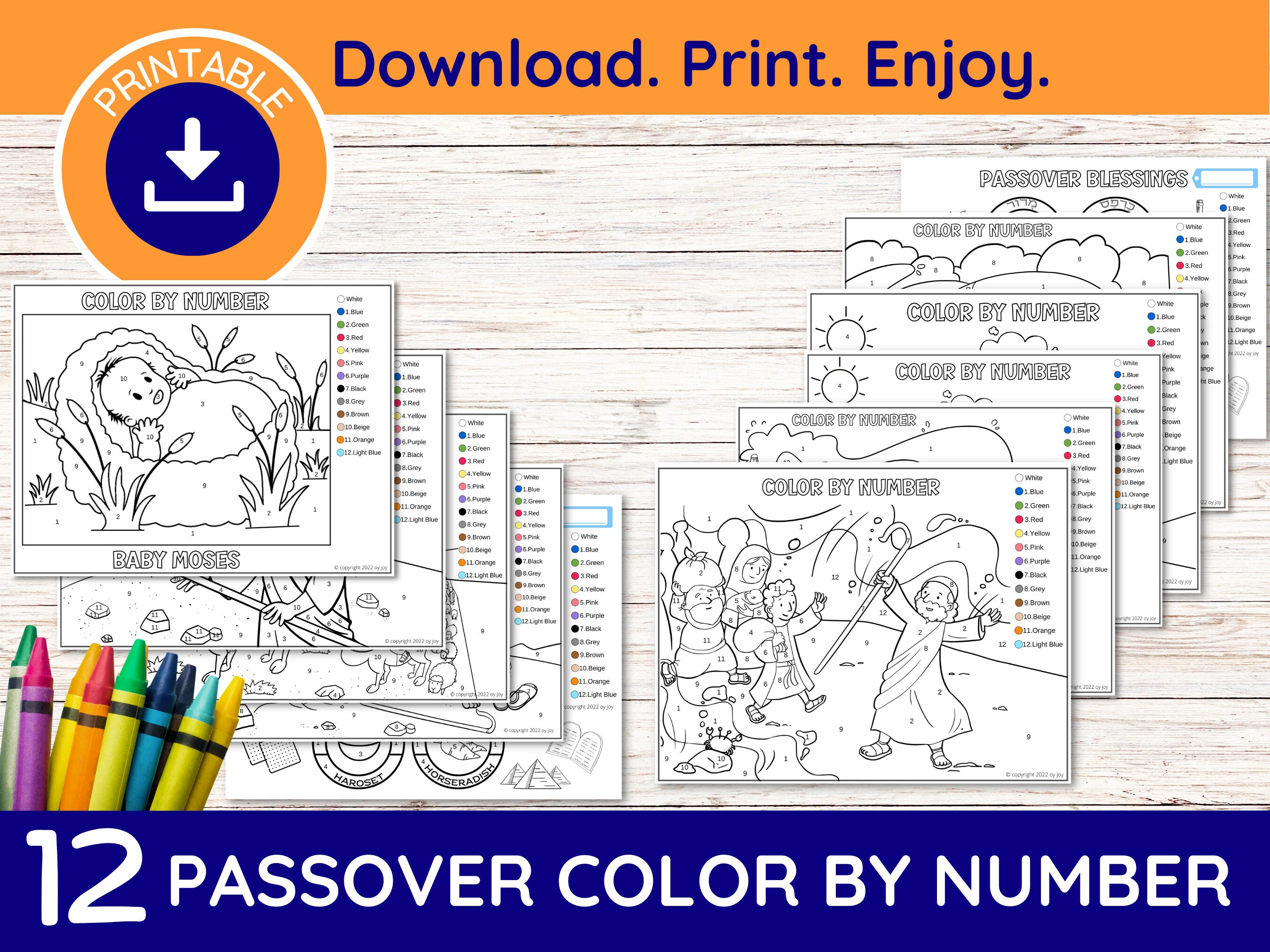 Printable passover color by number printable passover activities passover for children passover games passover for kidsseder activities