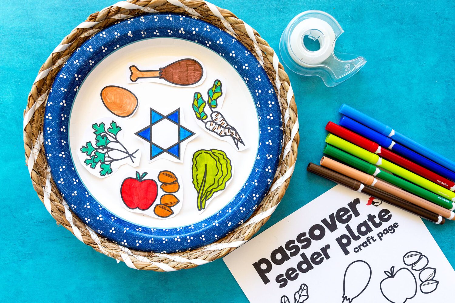 Passover seder plate craft printable