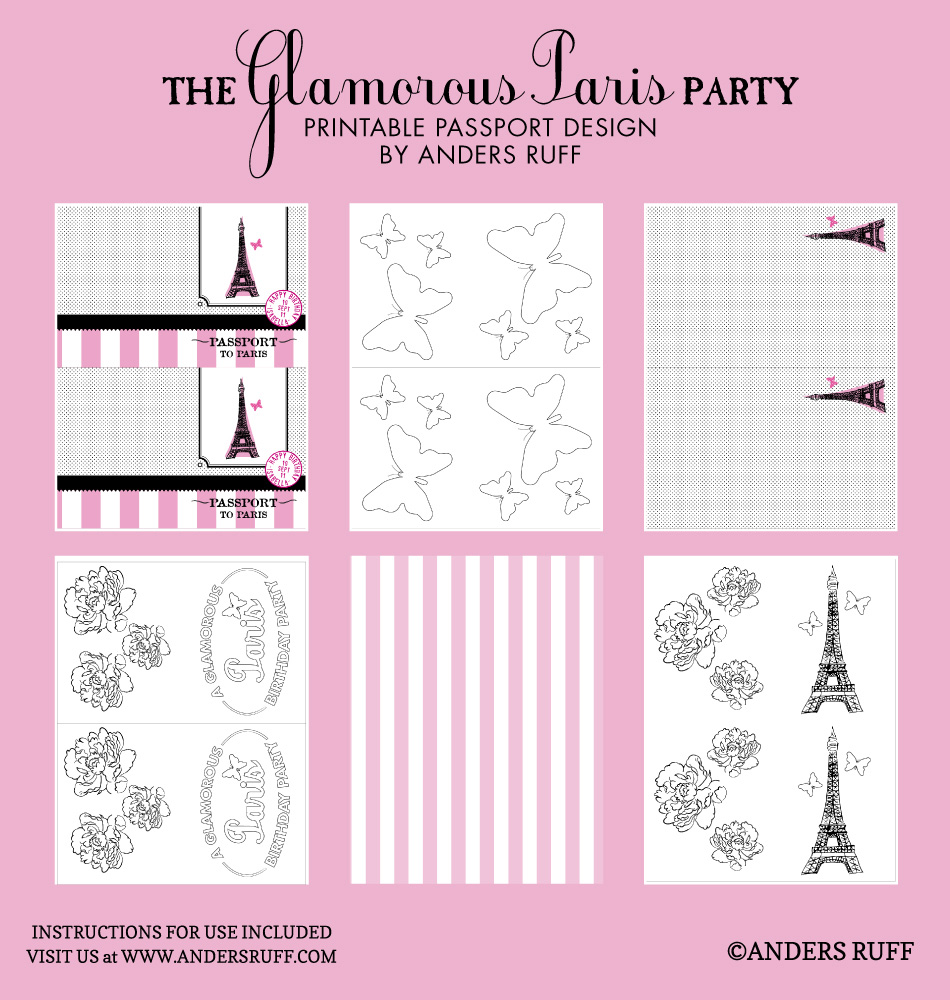 Glamorous paris passport coloring book