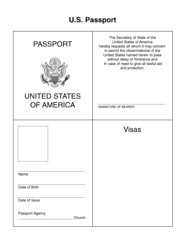 Passports for kids passport template world thinking day