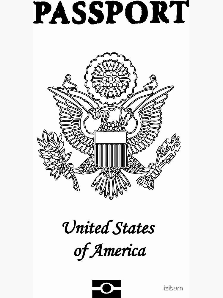 Usas passport poster for sale by iziburn
