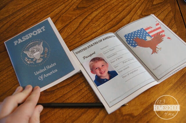Free printable passport template for kids