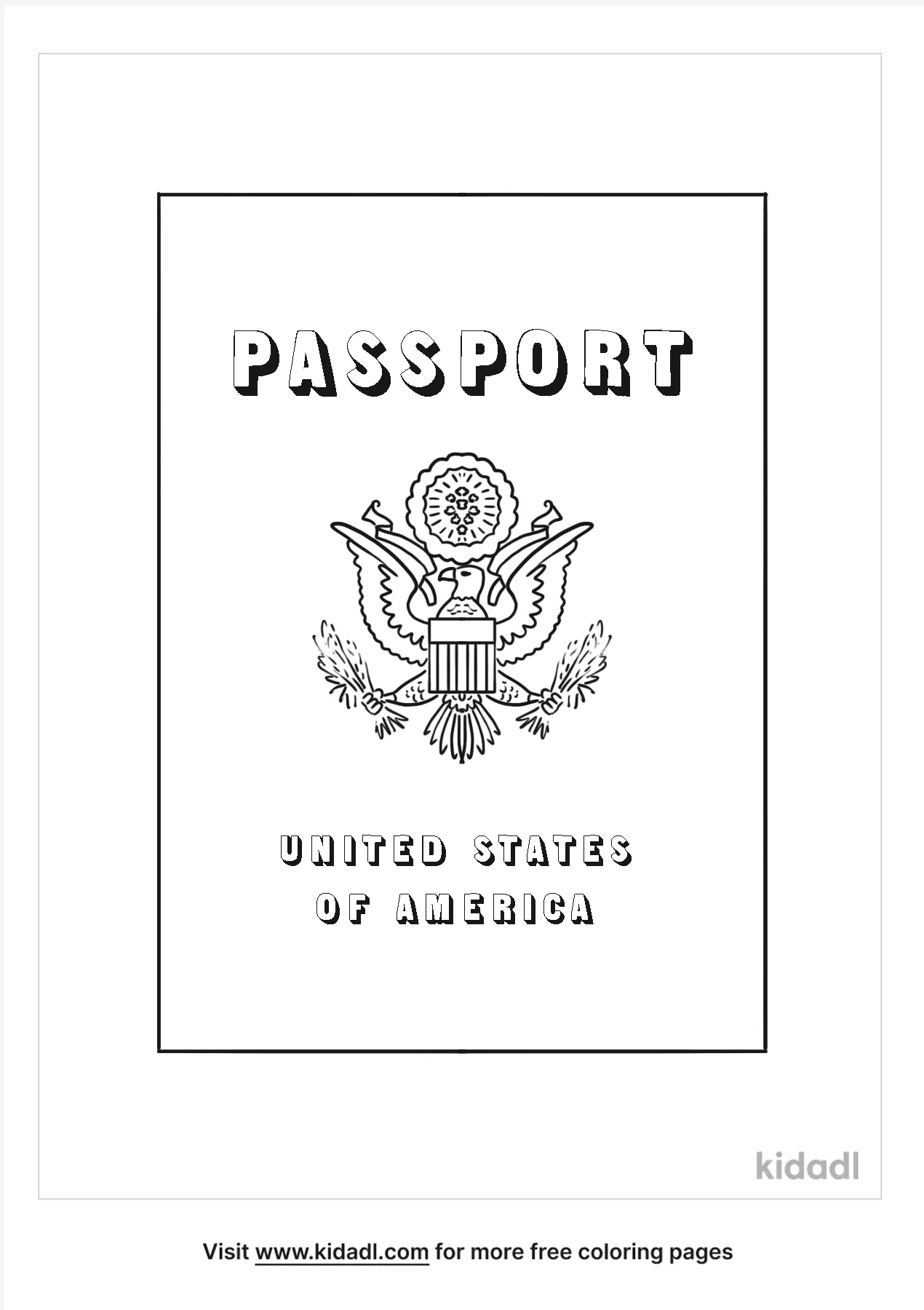 Free passport usa coloring page coloring page printables