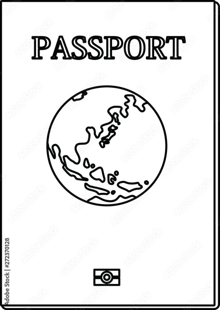 Illustration of a passport outline vector