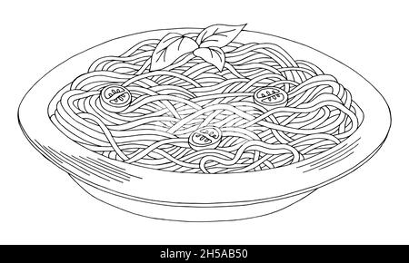 Pasta graphic black white isolated sketch illustration vector stock vector image art