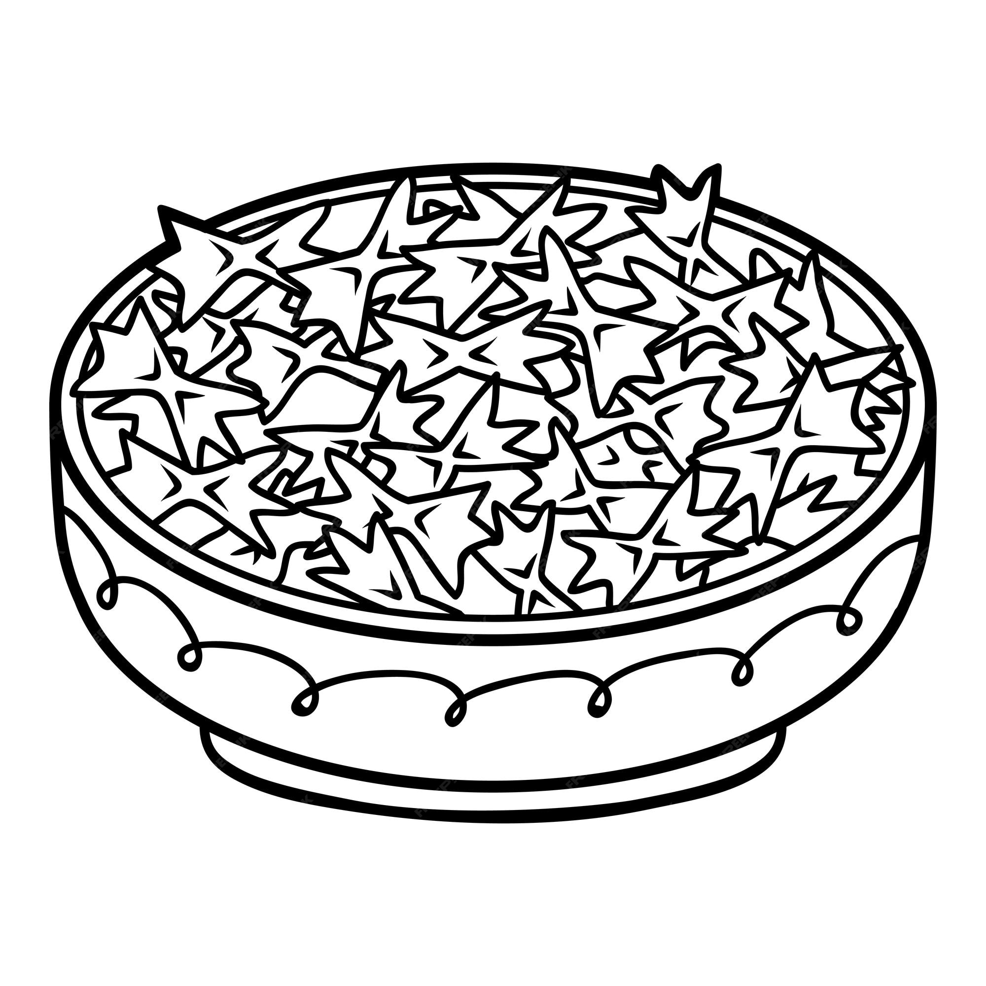 Premium vector coloring book for children pasta farfalle in bowl