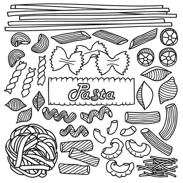 Different types of pasta stock vector by kronalux