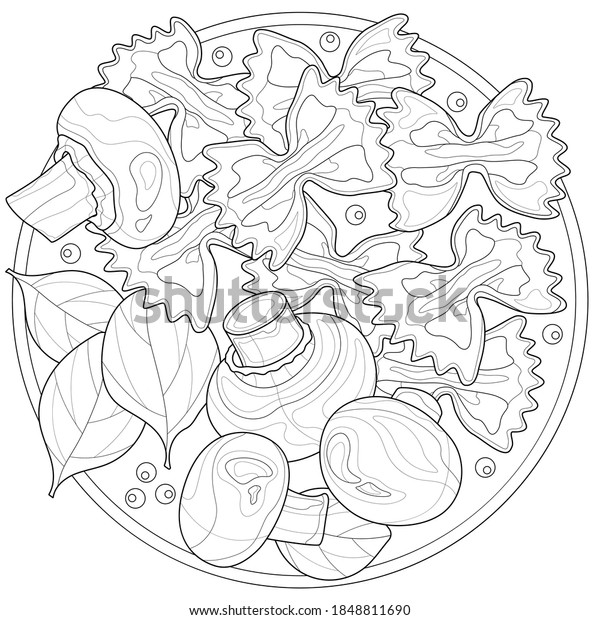 Thousand coloring book pasta royalty