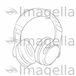 Headphones clipart in pastel colors art style vector k â