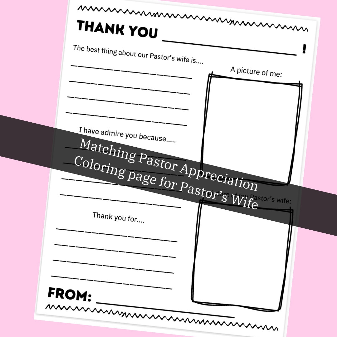 Pastor appreciation coloring page for the pastors wife instant download