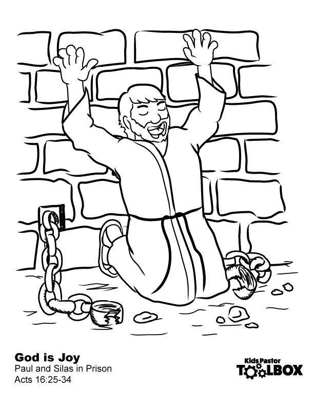 Color sheets bible crafts sunday school paul and silas bible coloring sheets