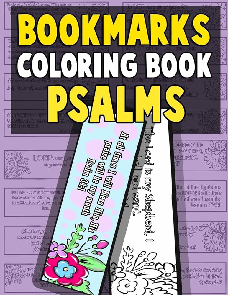 Bookmarks coloring book psalms psalm coloring book for adults and kids with christian bookmarks to color the word of jesus with inspirational bible bookmarks church gift for pastor appreciation clemens annie