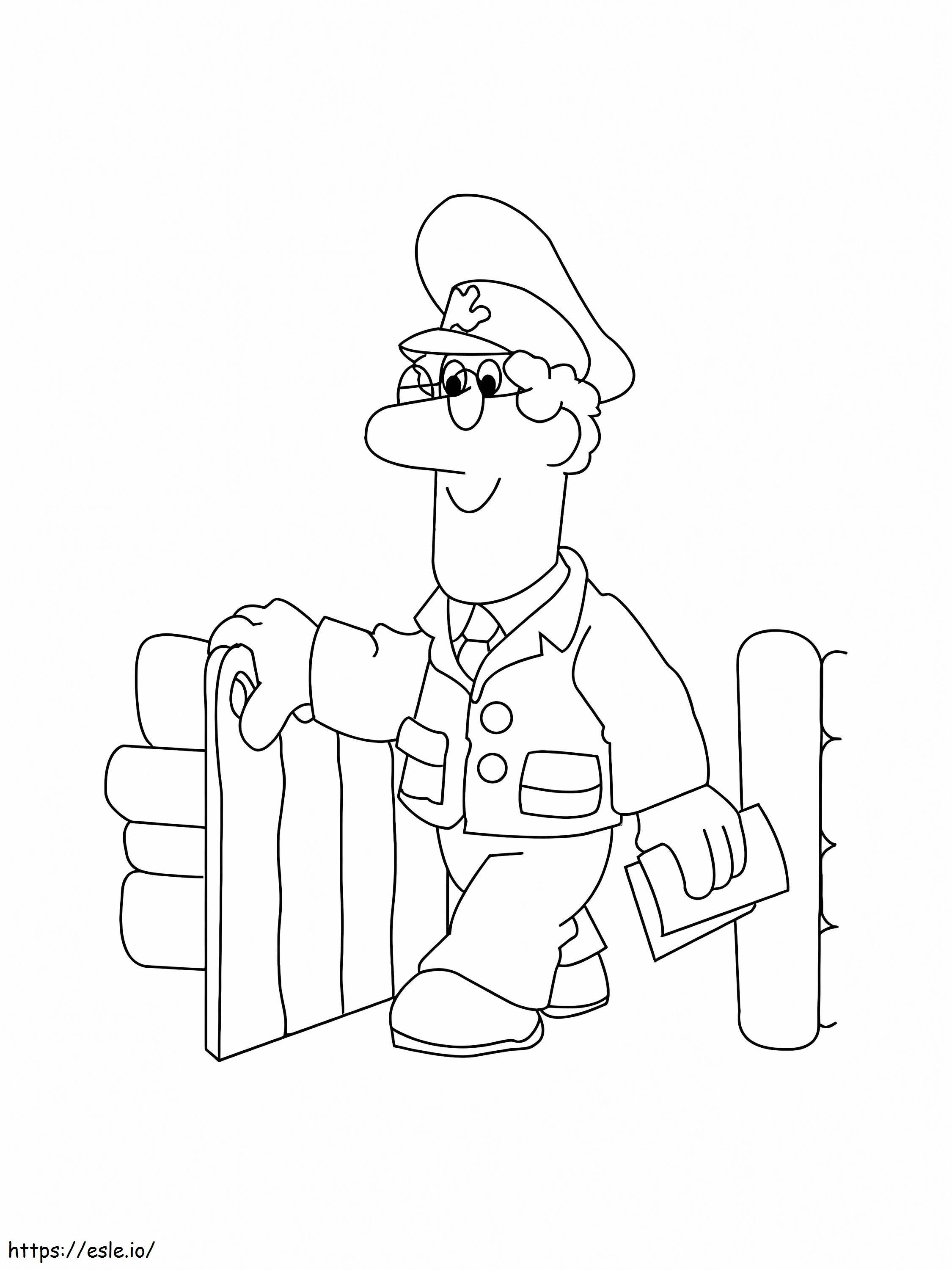 Postman pat smiling coloring page