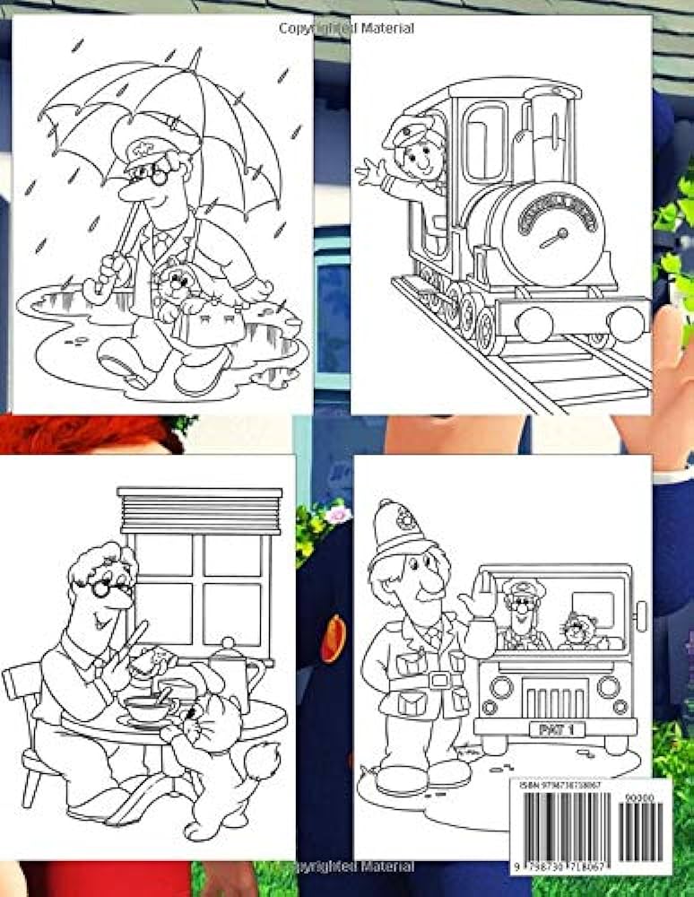 Postman pat coloring book over pages hight quality coloring pages of postman pat perfect gift for fans of postman pat by