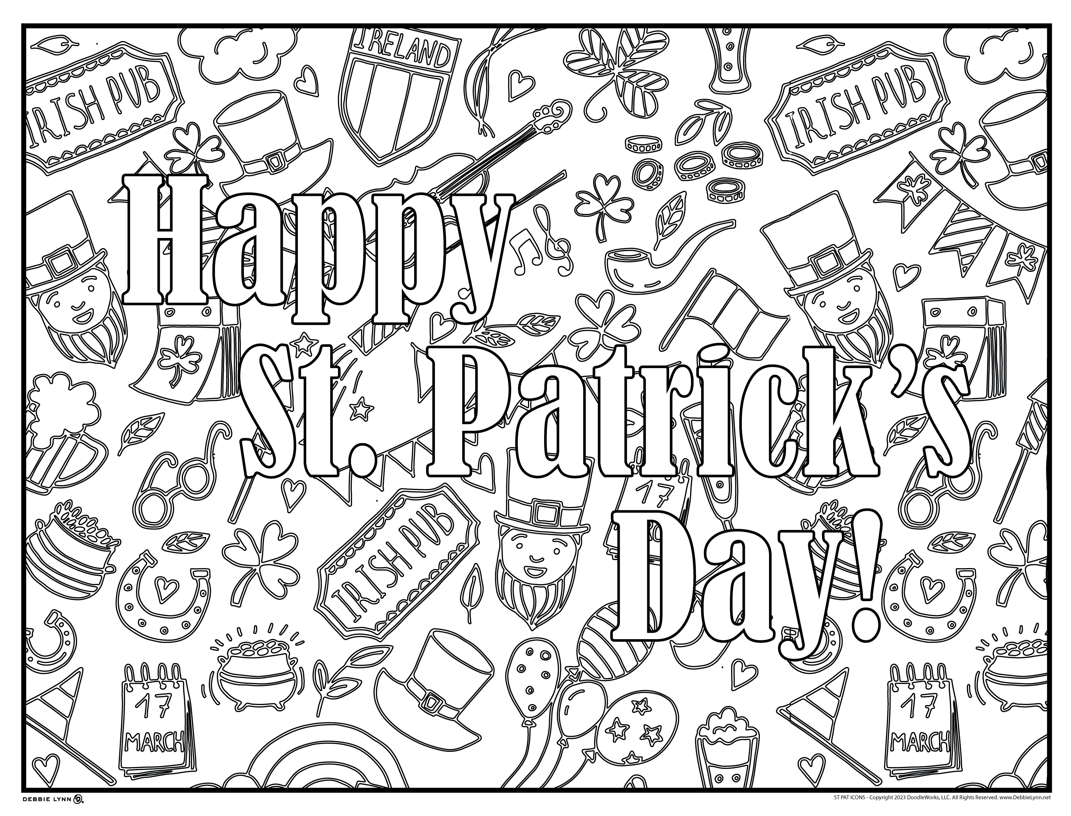 St pat icons personalized giant coloring poster x â debbie lynn