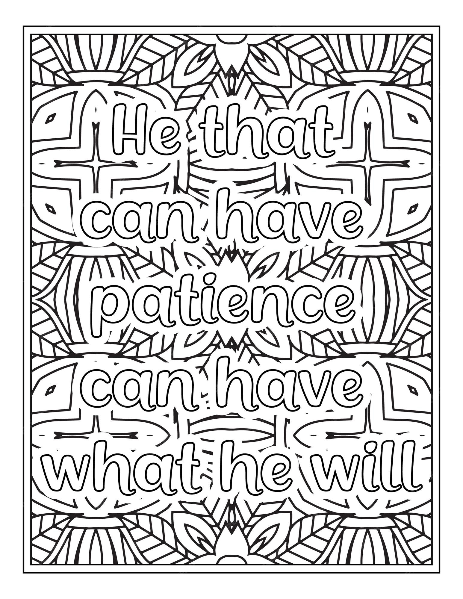 Premium vector motivational quotes coloring book page inspirational quotes coloring page coloring page