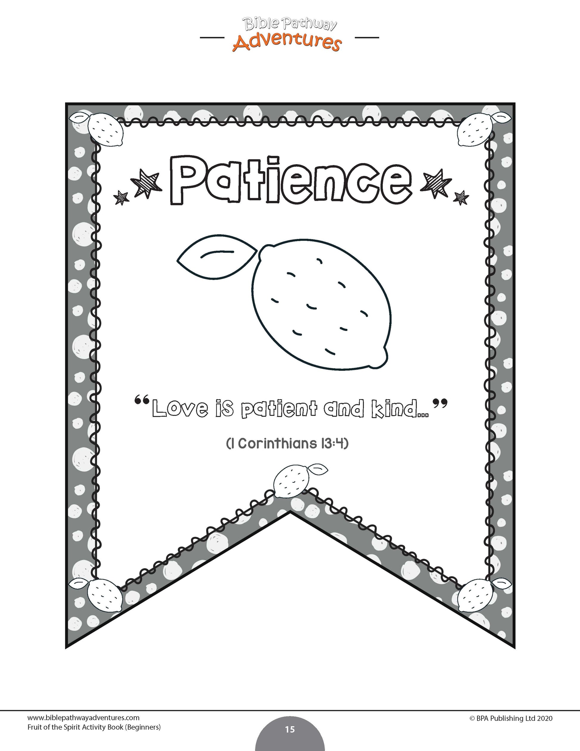 Patience fruit of the spirit activity book for beginners pdf â bible pathway adventures