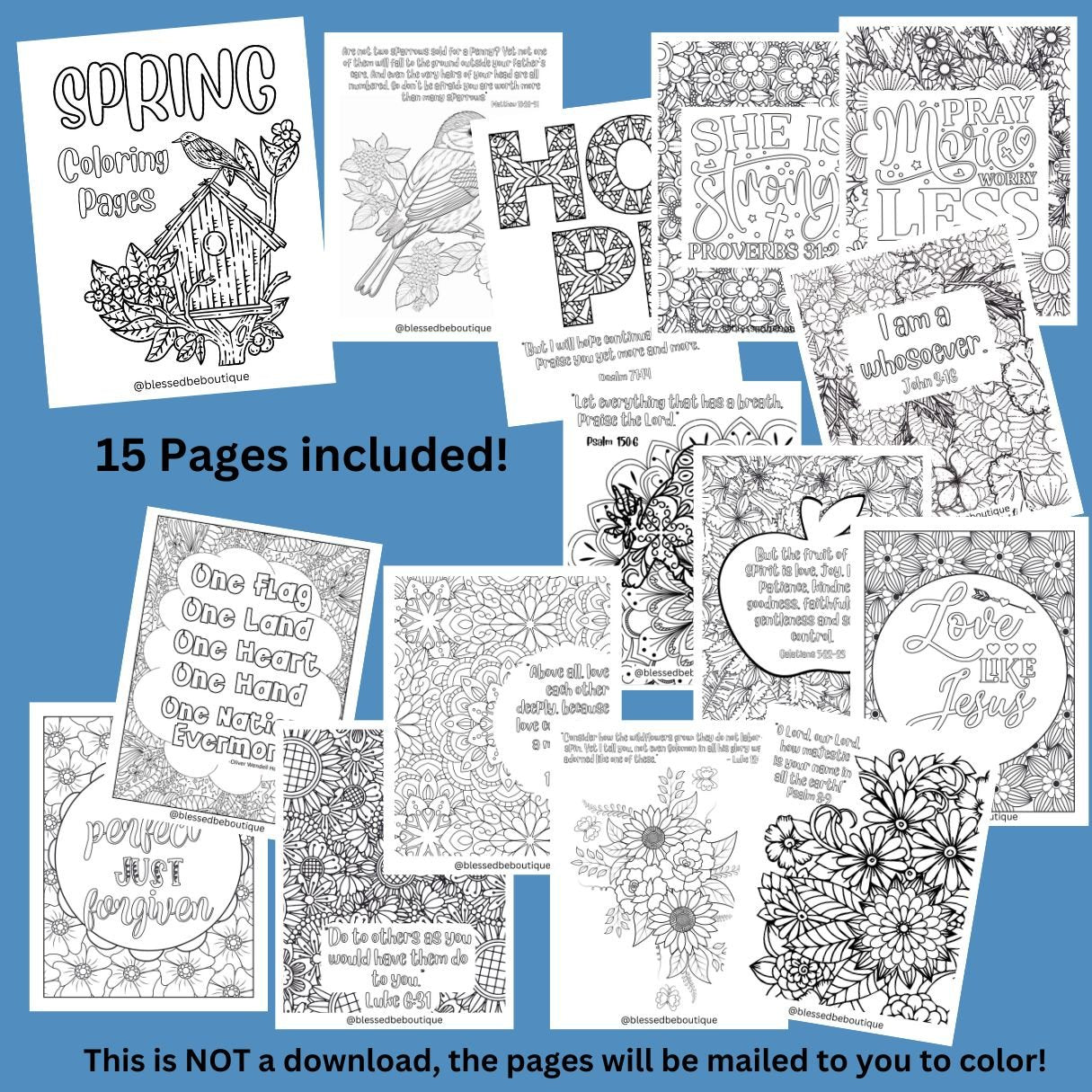 Spring coloring pages printed â blessed be boutique