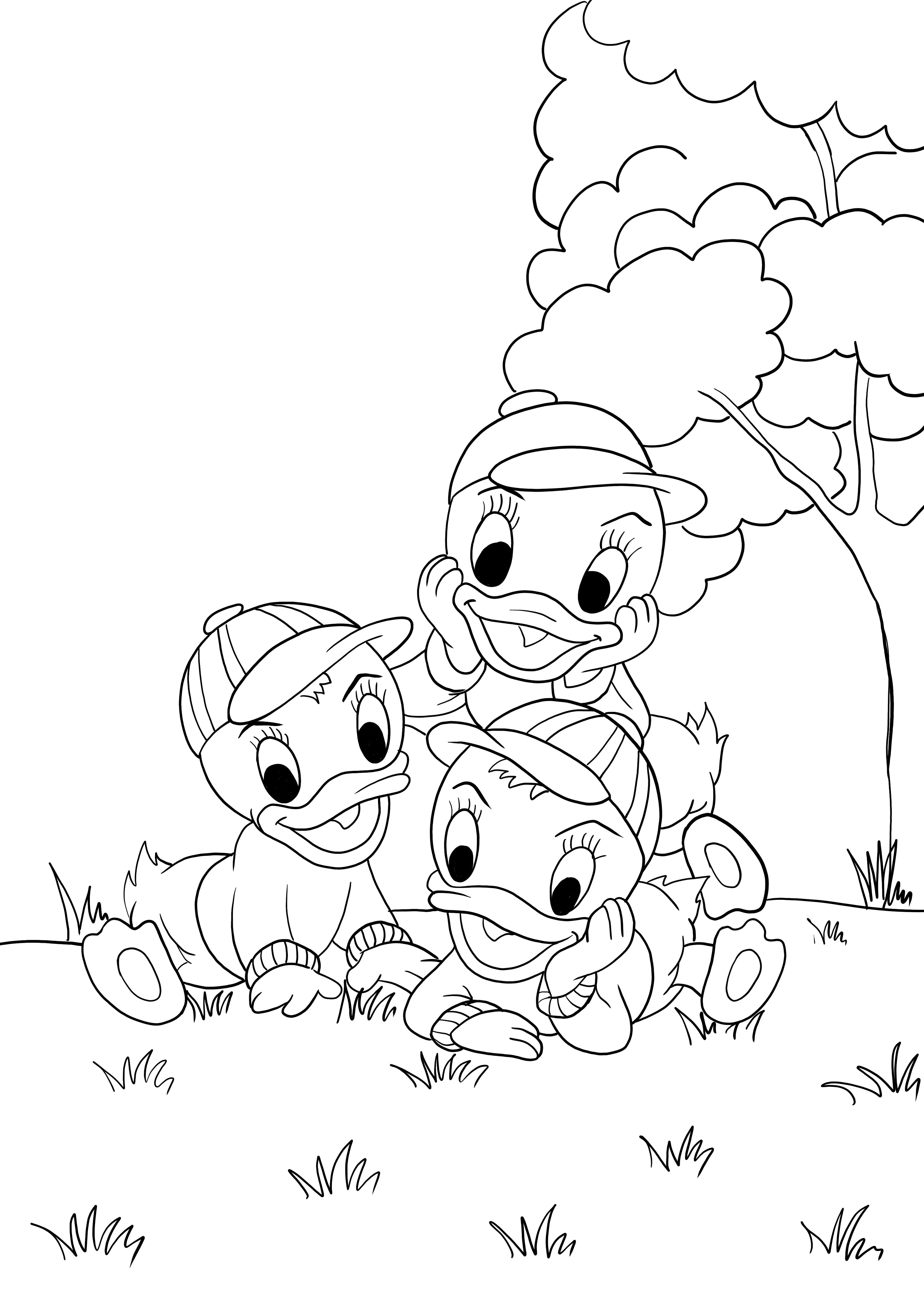 Patitos bebes para colorear e imprimir gratis
