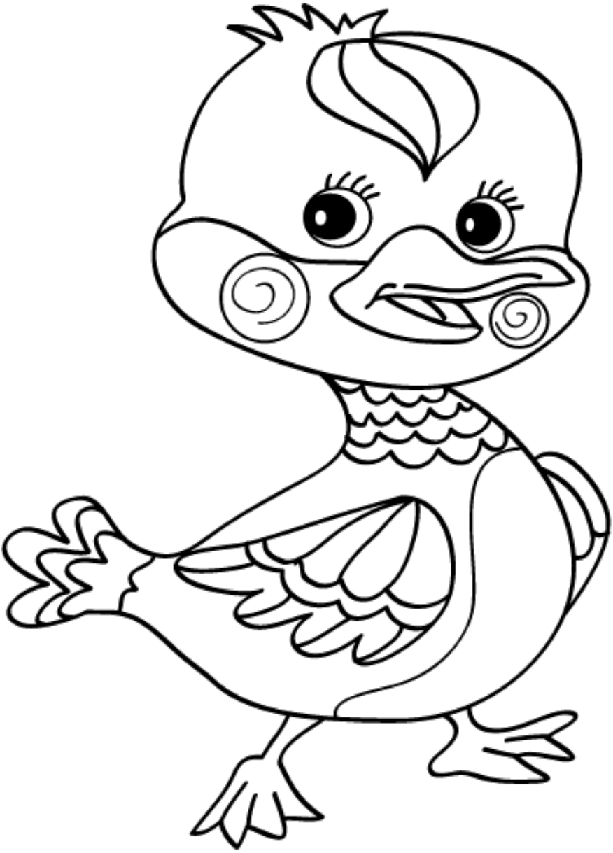 Dibujos de patito lindo para colorear pintar e imprimir
