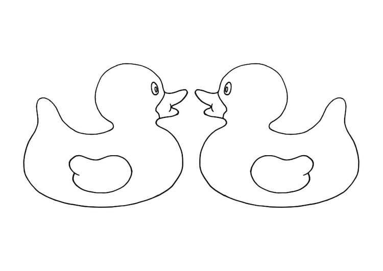 Dibujo para colorear patitos de goma