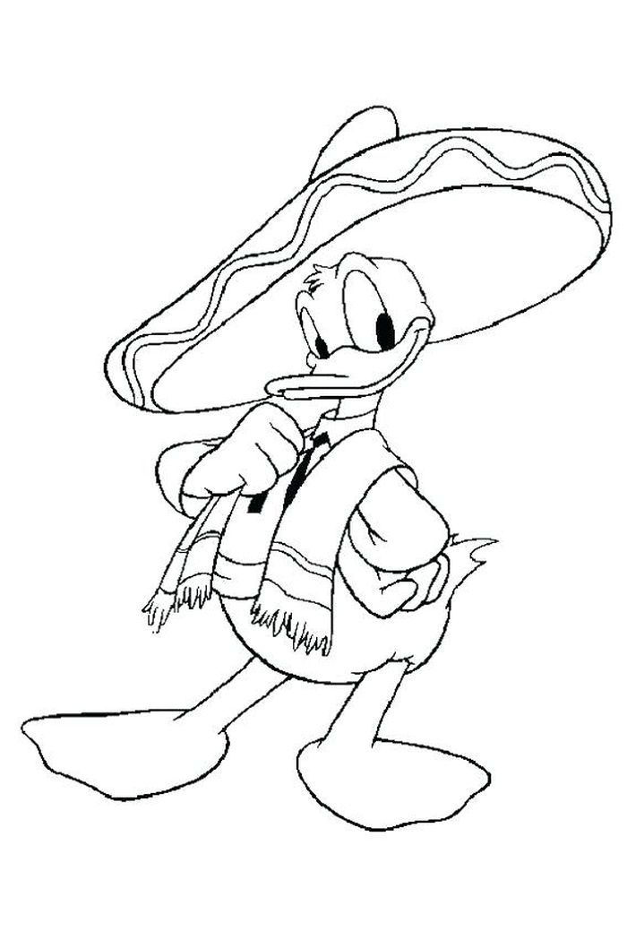 Printable funny donald duck coloring pages pdf for kids