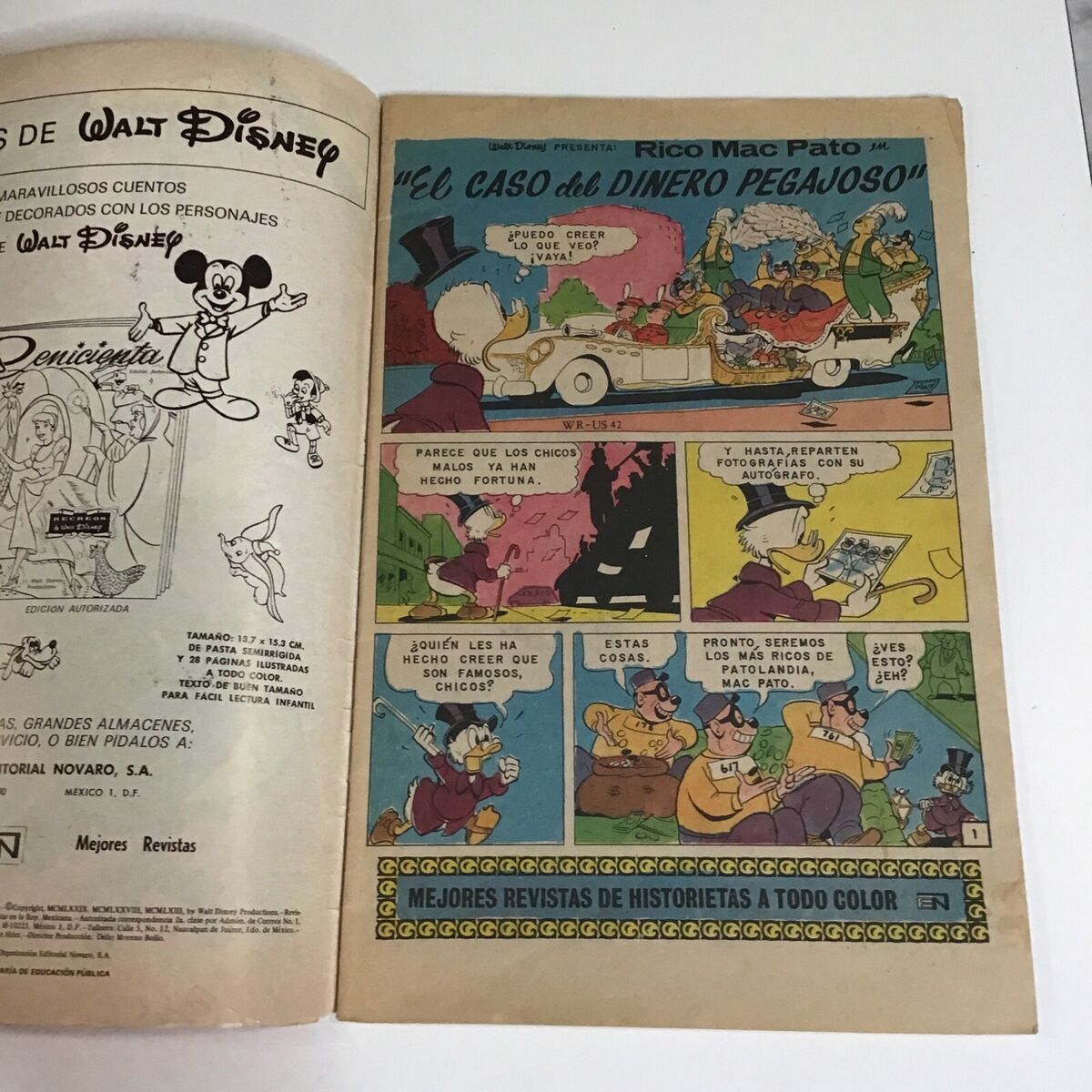 Spanish ics avestruz cuentos de walt disney pato donald novaro mexico