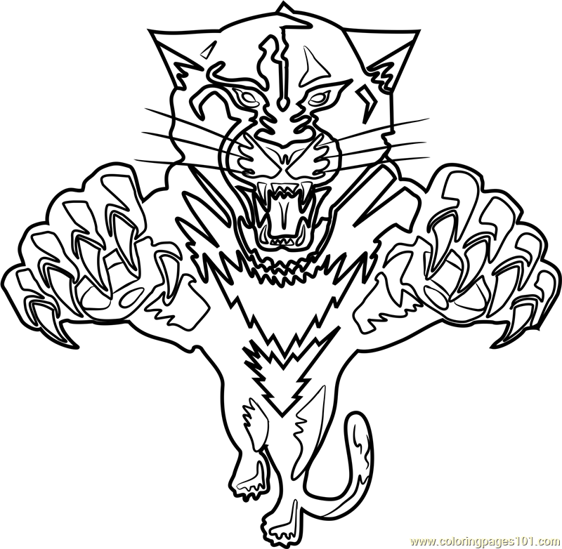 Florida panthers logo coloring page for kids
