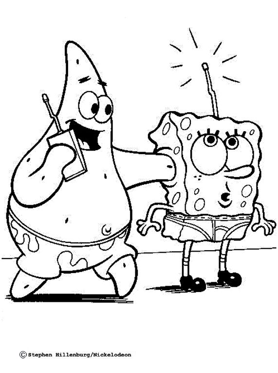 Dibujo para colorear de bob ponja y patricio metiãndole un brazo en su oreja y con la otra mano conâ bob ponja colorear bob ponja para dibujar bob ponja