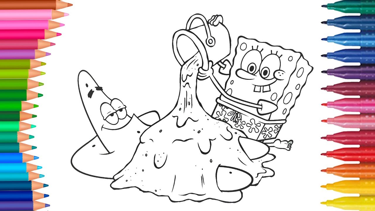 Learn colors with coloring book spongebob squarepants and patrick little hands coloring book