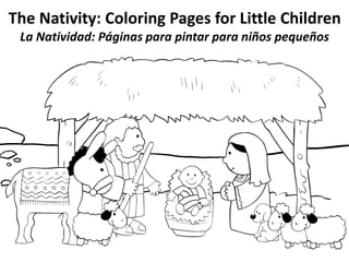 Nativity coloring pages little children