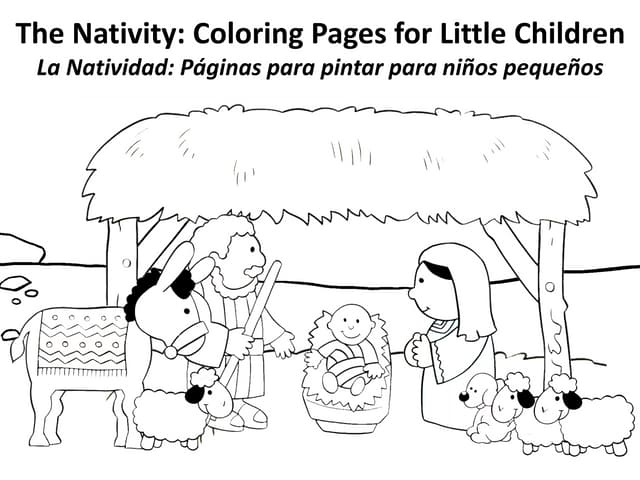 Nativity coloring pages little children