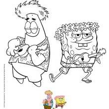 Sponge bob mopping the floor coloring pages