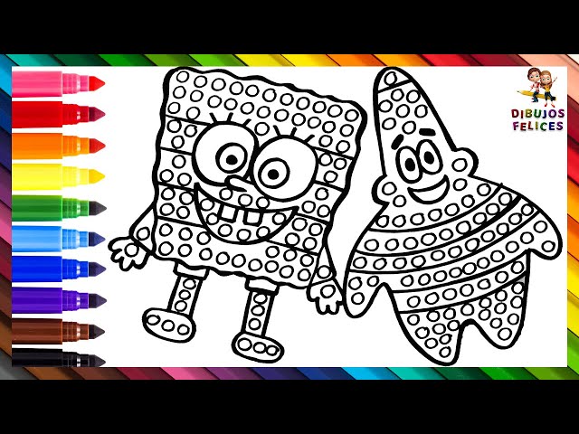 Dibuja y colorea un bob esponja y un patricio estrella pop it ððððð ðððµðð dibujos para niãos