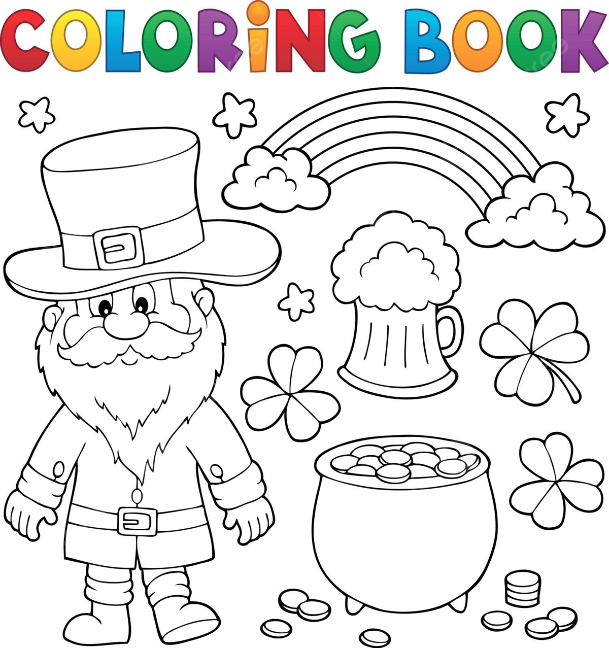 Libro para colorear dãa de san patricio conjunto toro colecciãn patricio vector png toro recopilaciãn patricio png y vector para dcargar gratis